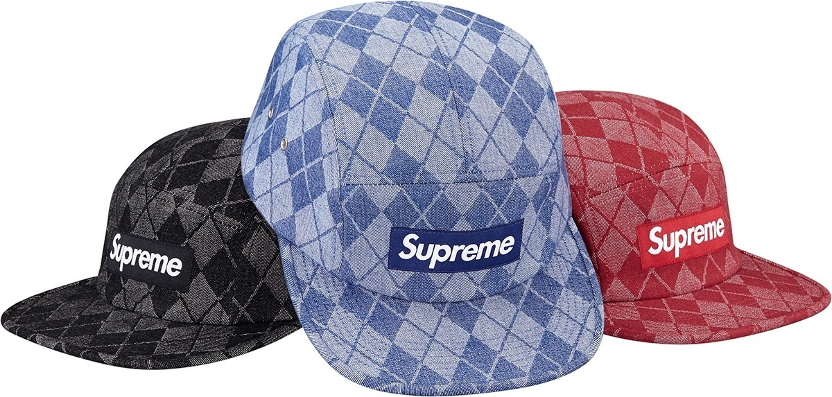 Denim Argyle Camp Cap